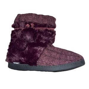 Muk Luks Purple Bootie Slippers